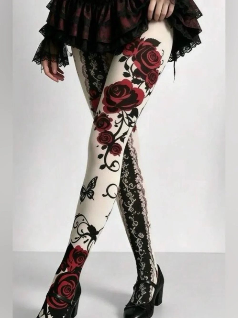 🆕 Floral Opaque Tights